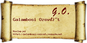 Galambosi Ozsvát névjegykártya